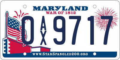 MD license plate 0AX9717
