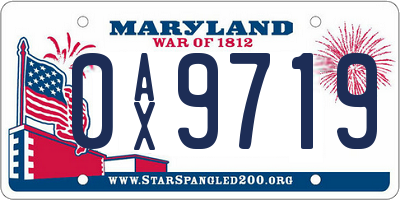 MD license plate 0AX9719