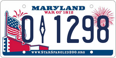 MD license plate 0AY1298