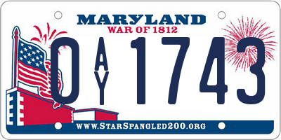MD license plate 0AY1743