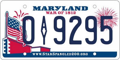 MD license plate 0AY9295