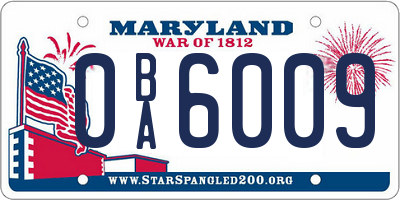 MD license plate 0BA6009
