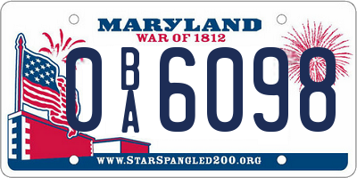 MD license plate 0BA6098