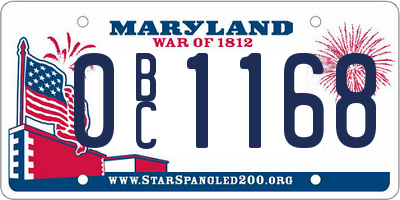 MD license plate 0BC1168