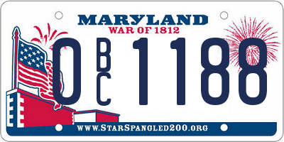 MD license plate 0BC1188