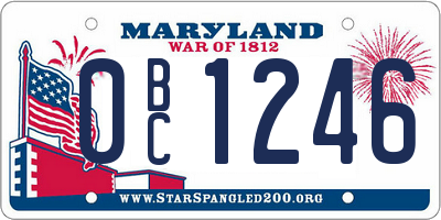 MD license plate 0BC1246