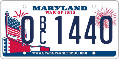MD license plate 0BC1440