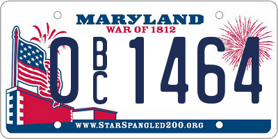 MD license plate 0BC1464