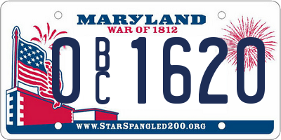MD license plate 0BC1620