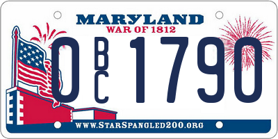 MD license plate 0BC1790