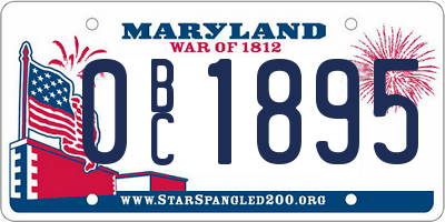 MD license plate 0BC1895