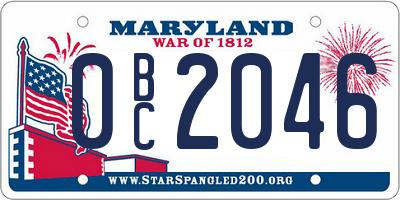 MD license plate 0BC2046