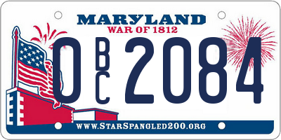 MD license plate 0BC2084