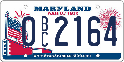 MD license plate 0BC2164