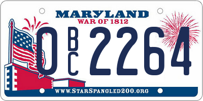 MD license plate 0BC2264