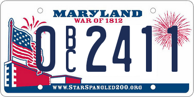 MD license plate 0BC2411