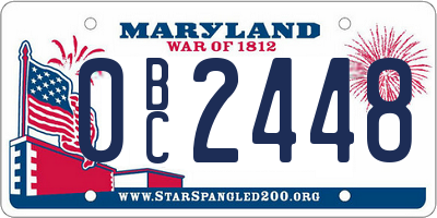 MD license plate 0BC2448