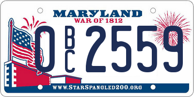 MD license plate 0BC2559