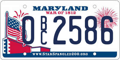 MD license plate 0BC2586