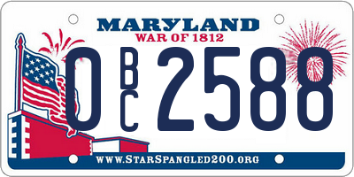 MD license plate 0BC2588