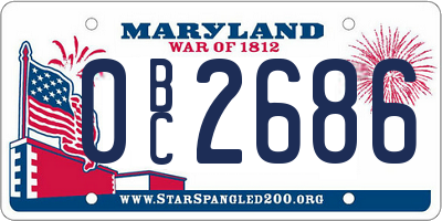 MD license plate 0BC2686
