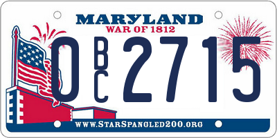 MD license plate 0BC2715
