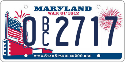 MD license plate 0BC2717