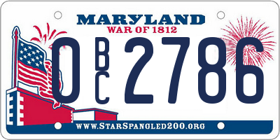 MD license plate 0BC2786