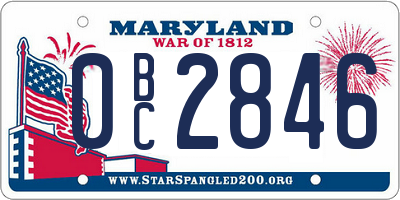 MD license plate 0BC2846