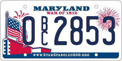 MD license plate 0BC2853