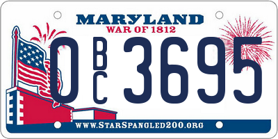 MD license plate 0BC3695