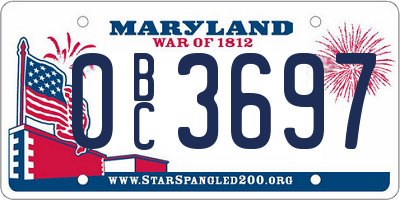 MD license plate 0BC3697