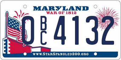 MD license plate 0BC4132