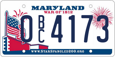 MD license plate 0BC4173