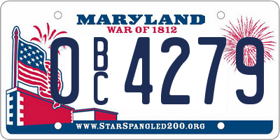 MD license plate 0BC4279