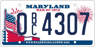 MD license plate 0BC4307