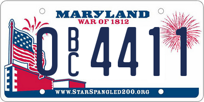 MD license plate 0BC4411
