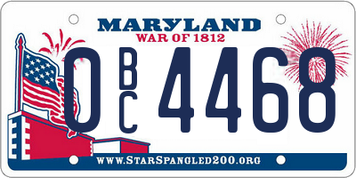 MD license plate 0BC4468