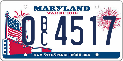 MD license plate 0BC4517