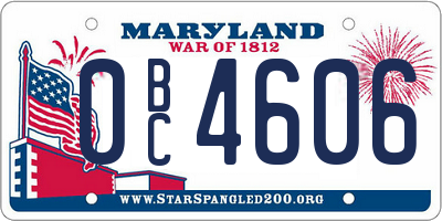 MD license plate 0BC4606