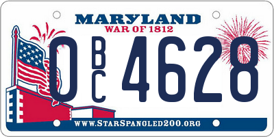 MD license plate 0BC4628