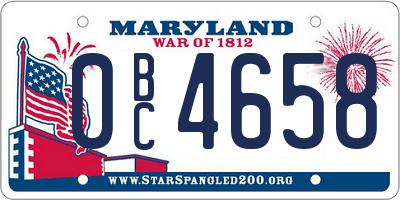 MD license plate 0BC4658