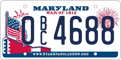 MD license plate 0BC4688