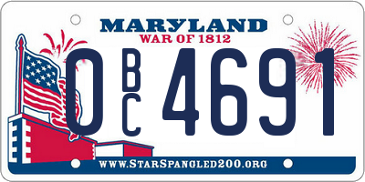MD license plate 0BC4691