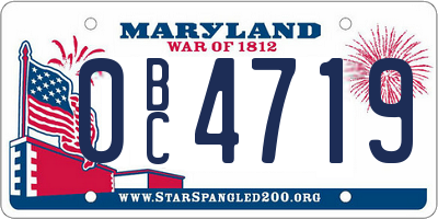MD license plate 0BC4719