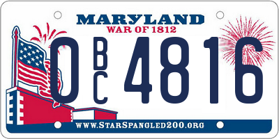 MD license plate 0BC4816