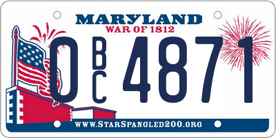 MD license plate 0BC4871