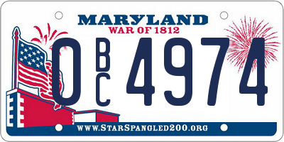MD license plate 0BC4974