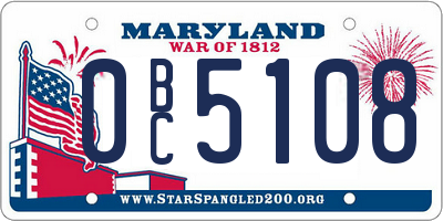 MD license plate 0BC5108