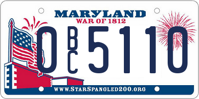 MD license plate 0BC5110